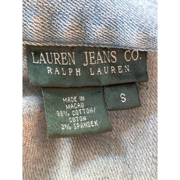 Lauren Jeans Co Size Small Ralph Lauren Womens Denim Jean Jacket Blue Mid Wash - Picture 9 of 10